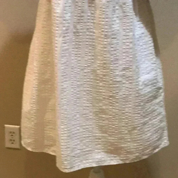 NWT Old Navy Puff Sleeves Seersucker White Mini Dress with Lining-Size M - Picture 6 of 15